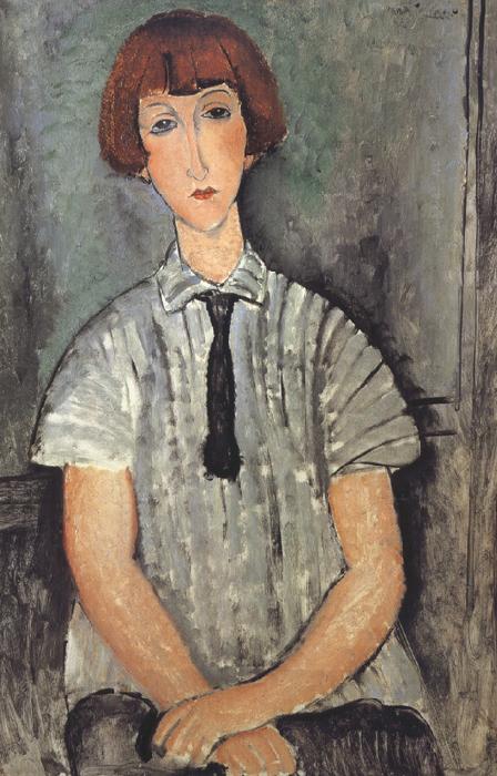 Amedeo Modigliani Young Woman in a Striped Blouse (mk39) China oil painting art